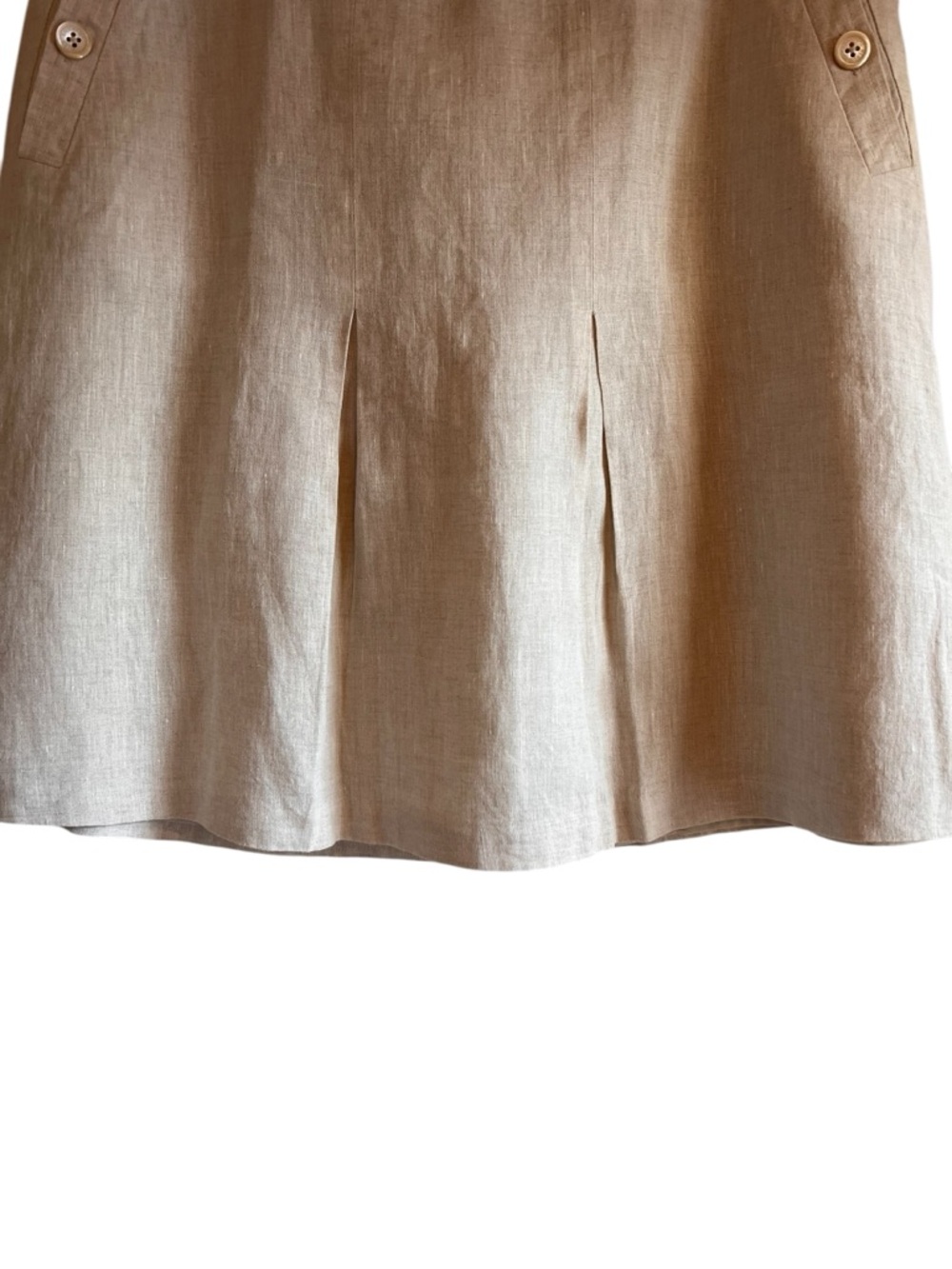 Brooks Brothers linen pleated a-line skirt in tan size 12 excellent condition - Picture 3 of 12